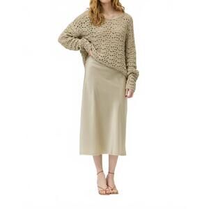 NEW NYLAND raine satin mermaid fit skirt in sage brush